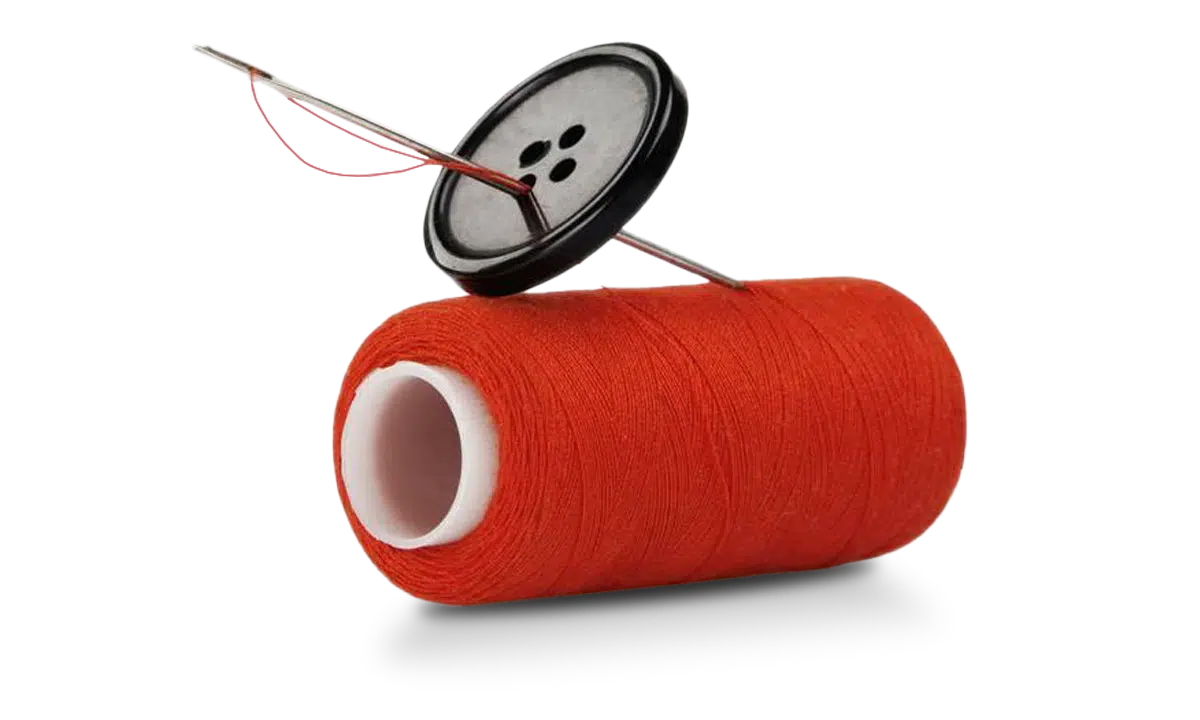 naald en draad rood close-up