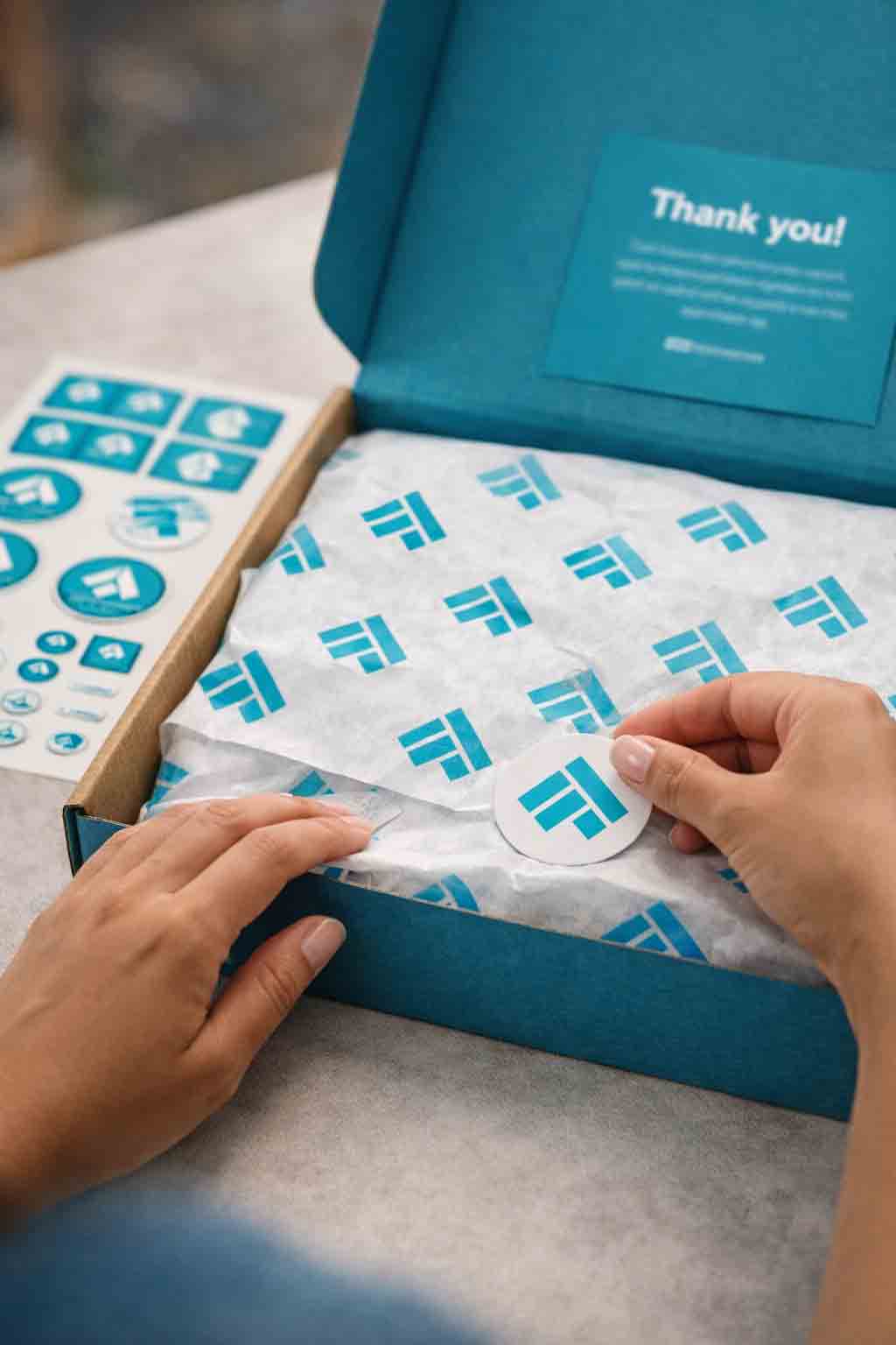 merch packaging box logo fabrikk