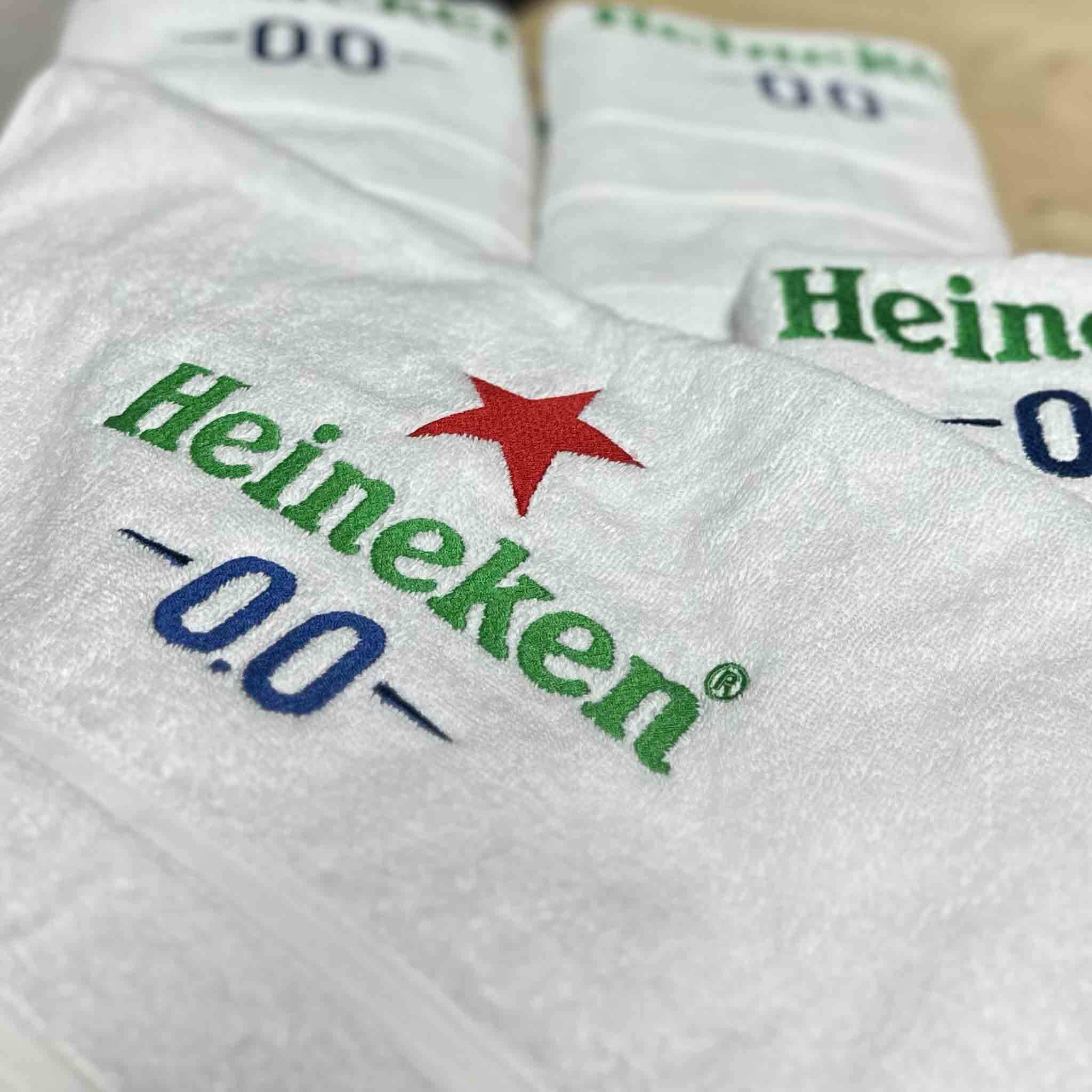 heineken towels embroidery